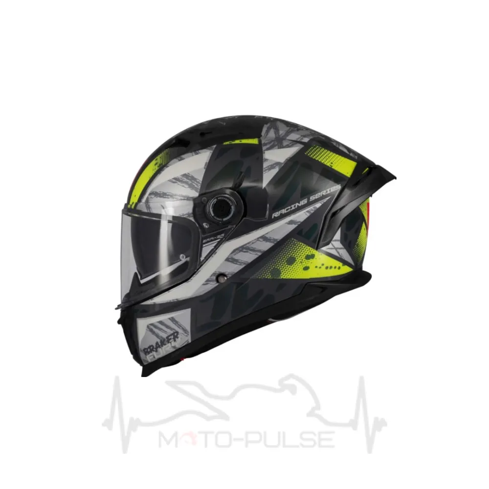 Мотошолом MT Braker SV Fury C6 чорний/білий/жовтий (L)